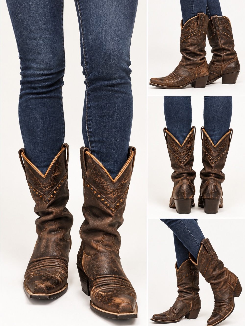Ariat Distressed Brown Leather Western Boots 9.5